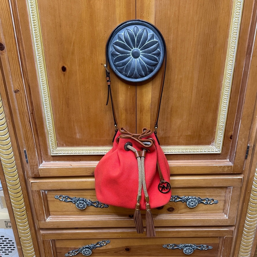 Michael Kors Vibrant Red Crossbody Bag with Tassels